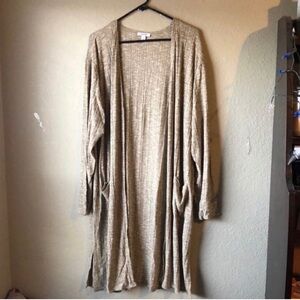 New Women’s Cardigan Nine West Tan Long Sleeve Open Front Cardigan Womens Sz XXL